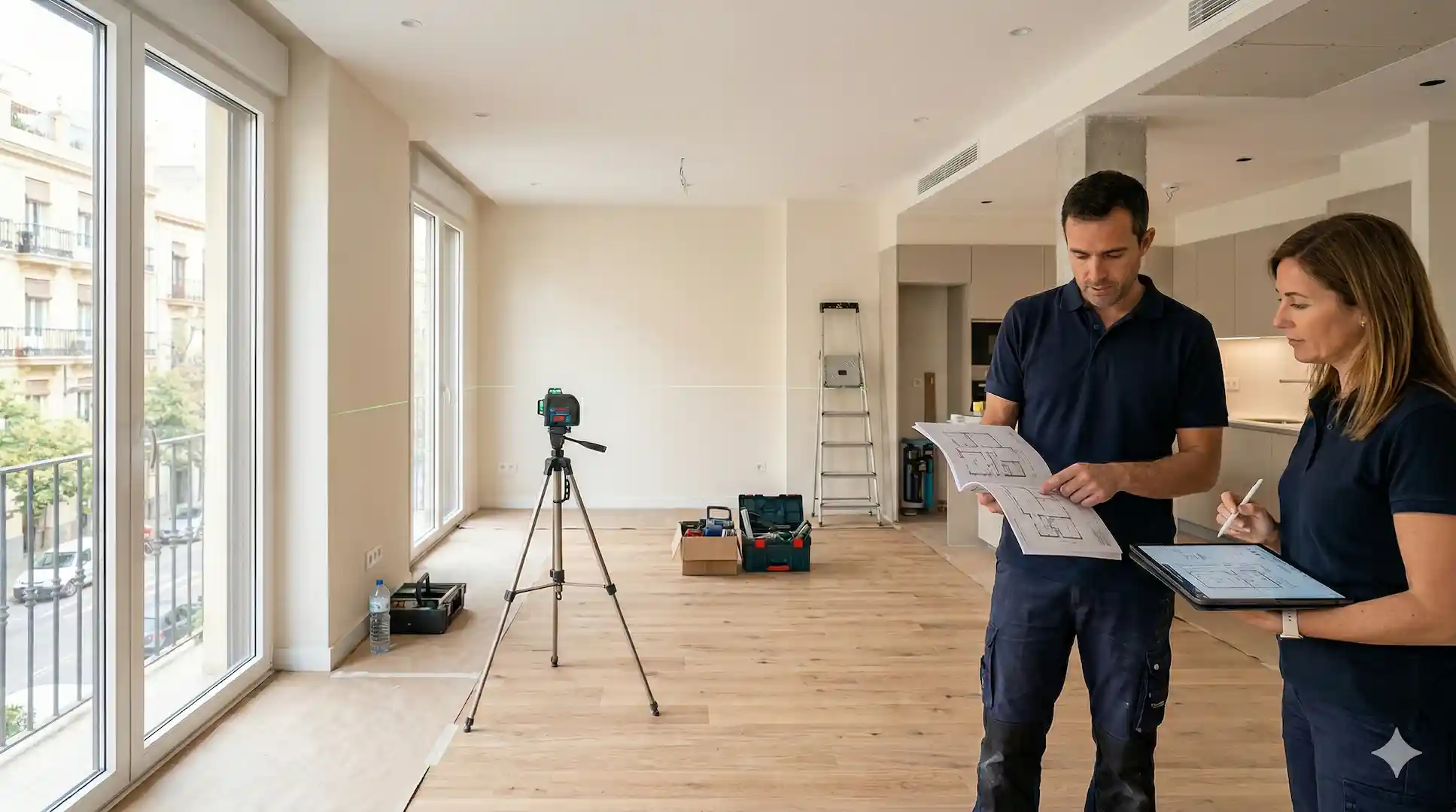 Profesionales realizando reforma integral en vivienda de Valencia