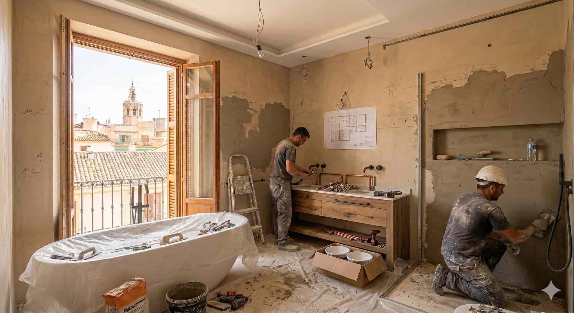 Equipo de reformistas trabajando en proyecto de reforma en Valencia